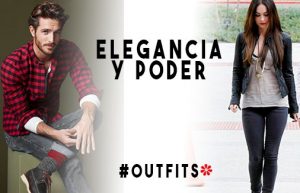 como combinar un pantalón gris de hombre y mujer